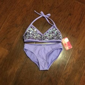 NWT – Light Purple Two-Piece Swimsuit with Sequins
